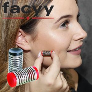 facyy バネ毛抜き フェイシー ダブル ドイツ製 ブラック＆レッド エチケット ムダ毛処理 産毛 眉毛 耳毛 鼻毛 口元 顔 顎 ピンセット｜yumiwa-yumiwa