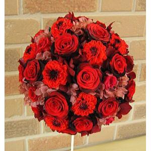 【プリザーブドフラワー】ブライダルブーケ・ラウンドタイプ：レッド