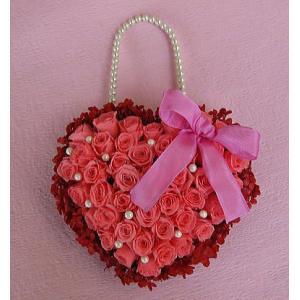 【プリザーブドフラワー】ブライダルブーケ：ハートフルピンク　バッグタイプ