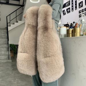 フェイクファーベストレディースベスト秋冬フ