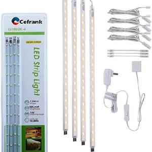 Cefrank LED Display Light Bars - 4X 16inch Linkable Slim Light Strip Kit - Series + Parallel Connection - Plug n Play - Soft Warm White 3000K｜yunyu-worldtrade