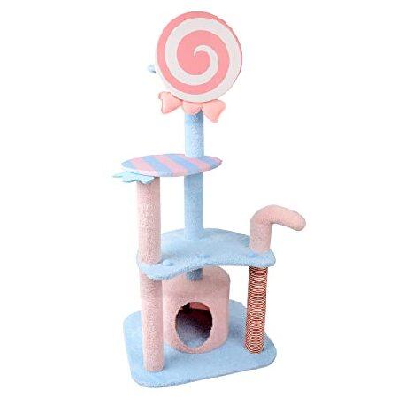 Lucky Monet 4-Tier 52 Inches Pink Candy Cat Activi...