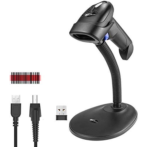 Wireless Barcode Scanner with Stand, 2-in-1 Automa...