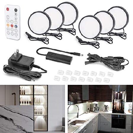 WOBANE LED Puck Lights, Wired Under Cabinet Lighti...