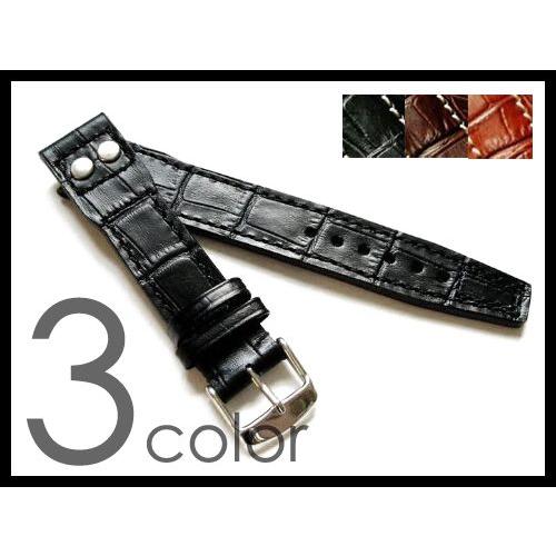 「 IWC 向け」  輸入王オリジナル ベルト パイロットウォッチ用 型押しクロコ 社外品 メンズ ...