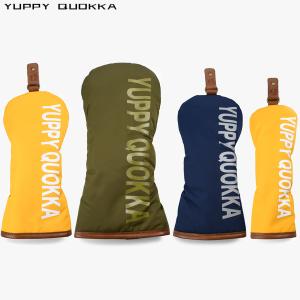 [4点セット] 新発売 YUPPY QUOKKA 公式 本革×高密度ナイロン こだわりの質感 アメカジ オリジナル 本革タグ ゴルフ ヘッドカバー 撥水 軽量 おしゃれ
