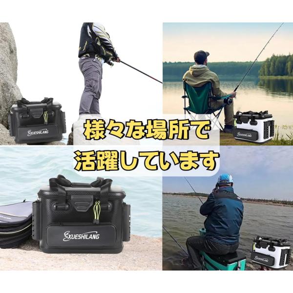 釣り バケツ 釣り用ケース タックルバッグ バッカン ロッドホルダー付き 釣りボックス 多機能 40...