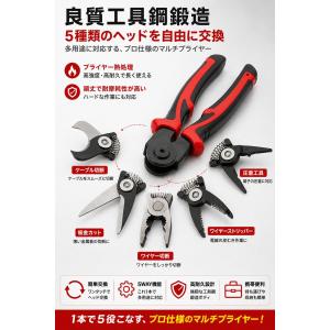 5in1交換式電工プライヤー・ペンチセット ワ...の詳細画像3