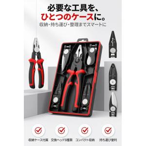 5in1交換式電工プライヤー・ペンチセット ワ...の詳細画像5