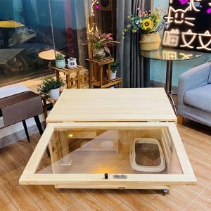 木製の猫の家飼い猫のケージ猫の陳列棚木製の猫の...の詳細画像2