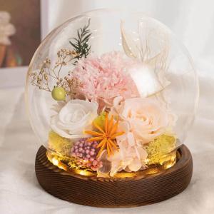 プリザーブドフラワー カーネーション バラ ブリザードフラワー 仏花 不滅の花 カーネーションの置物 お供え 花 お悔やみ お盆 仏壇 花ギフト クリアケース付き