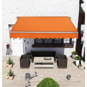 オーニングテント日除けガゼボ 日よけ オーニング 巻き取りオーニング diy ひさし 屋根 後付け ロール雨除け折りたたみ式手動オーニングアルミニウムブラ