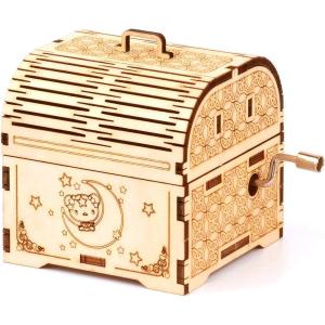手回しオルゴール ラピュタ ジブリ 春休み工作キット 初心者 入門用 プレゼント 立体パズル 木製パズル 知育玩具 DIY