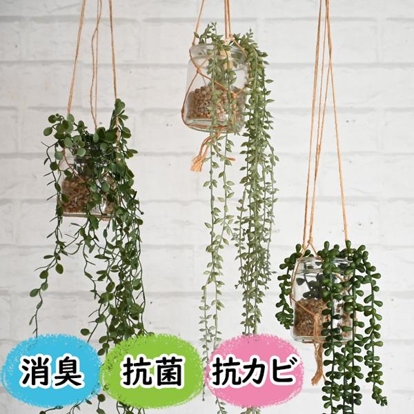 フェイクグリーン 壁掛け　吊り下げ　消臭　おしゃれ　リアル『 光触媒より便利なCT触媒 ハンギング ...