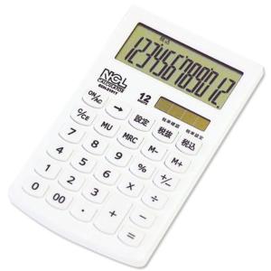 ナカバヤシ 電卓 12桁 計算機 ホワイト ECH-2101T-W