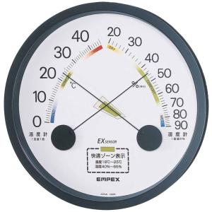 エンペックス気象計 温度湿度計 エスパス温湿度計 壁掛け用 日本製 ブラック TM-2332｜yuritosora