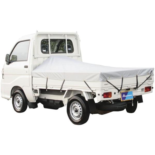 ボンフォーム(BONFORM) 荷台シート 防水 軽トラック用 シルバー 177X210cm ゴムバ...