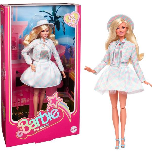 バービー(Barbie) 映画「バービー」 ブルーチェックドレス 着せ替え人形・ドール 6才? HR...