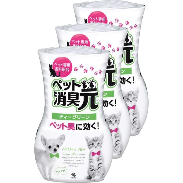 まとめ買い消臭元 ペット用 消臭芳香剤 部屋用 ペット臭に効くティーグリーン 400ml×3個