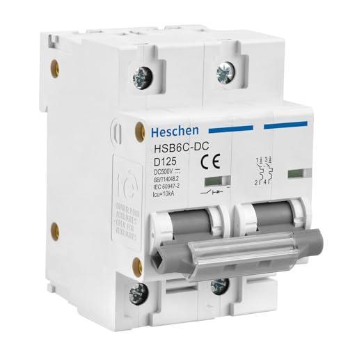 Heschen DC ミニチュアサーキットブレーカー, HSB6C-DC, 2 極, DC500V ...