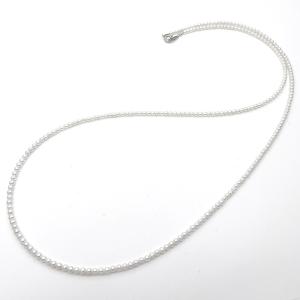ラウンド本真珠ロングネックレス 80cm ベビーパール 極小粒 3mm 淡水パール 入園卒園卒業入学結婚式 ウエディング 70cm 85cm 90cm 120cm