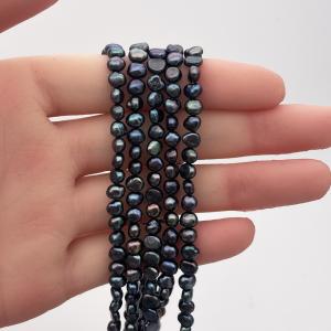 C*a様 淡水パール　Wオイスターバロック　ディープブルー　ケシパール　レア　ブ 希少 無核 ケシ 連38~41cm 極小 淡水パール 芥子 バロック 真珠 3~3.5