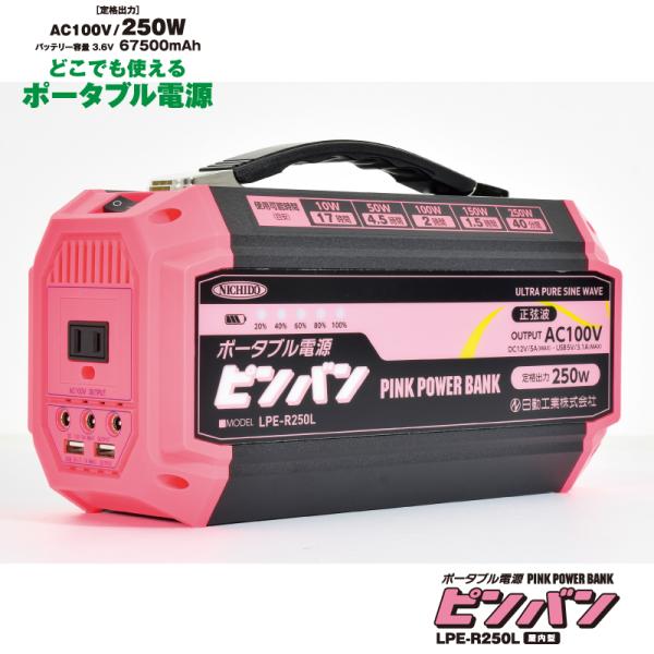 AC100Vポータブル電源ピンバン（MAX250W)