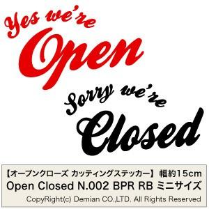 【オープンクローズ カッティングステッカー N002 BPR RB ミニサイズ Open×レッド3枚...