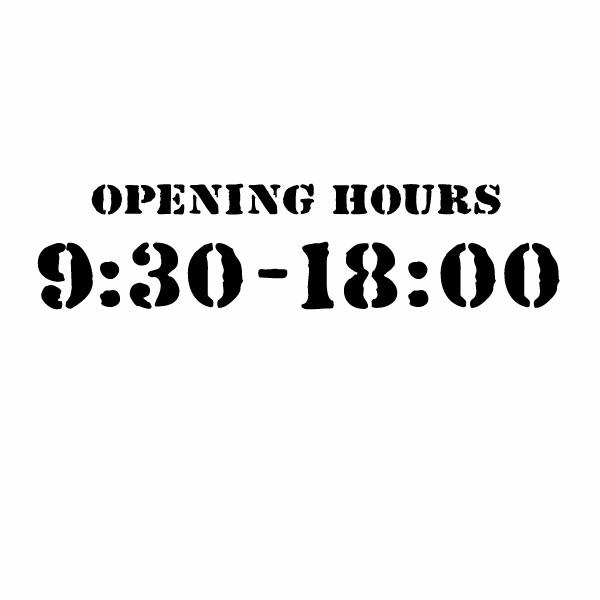 カッティングステッカー OPENING HOURS（24H表示）（JS腐食調） 特大Xサイズ 2枚組...
