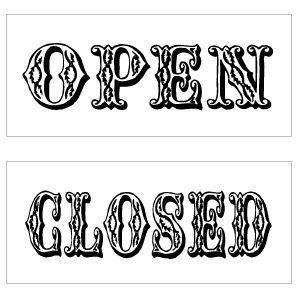 【オープンクローズ両面パネル看板・サイズ：幅約35×高約15cm・チッパー OPEN CLOSED】