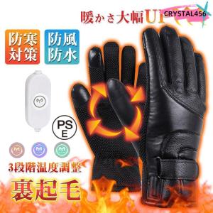 電熱グローブ 手袋 USB給電式 ヒーターグローブ 3段階温度調整 裏起毛 裏ボア 防水 防寒対策 防風 冬 スマホ対応 バイク 自転車 釣り｜yusuke-store