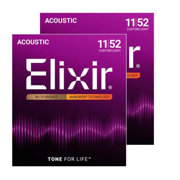 Elixir/エリクサー アコースティックギター弦 #11027 NANOWEB Custom Li...