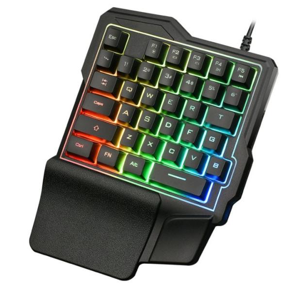 LED発光 左手用ゲーミングキーボード バックライト FPS TPS ..