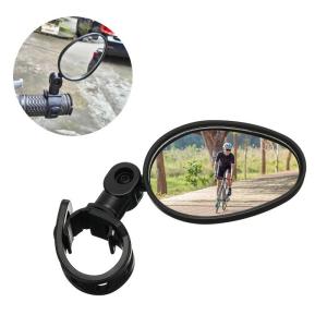 左右兼用 自転車 バックミラー 楕円型 平面鏡 角度調整 後方 サイドミラー サイクリングミラー バーエンドミラー .