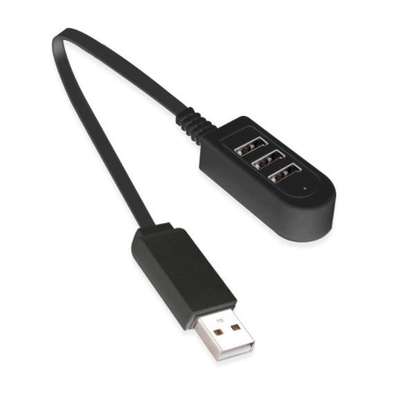 【並行輸入品】シンプル 3ポートUSB2.0ハブ データ用x1/電源用x2《ブラック》 《29.5c...