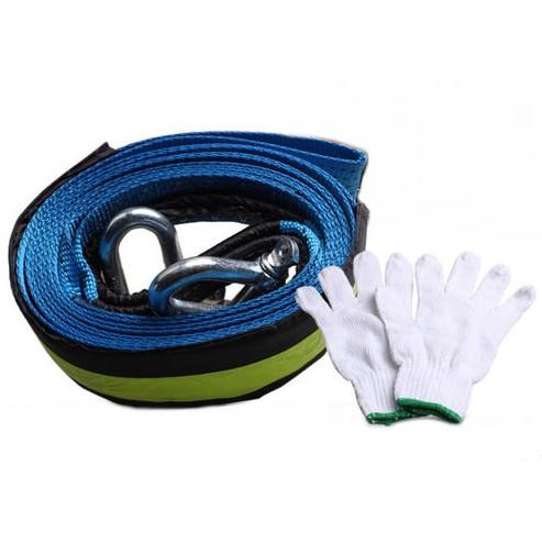 【並行輸入品】最大耐荷重8トン 牽引ロープ 約4.4m 夜間反射 U字シャックルフック式 けん引ロー...