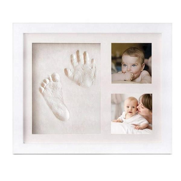 粘土付き 手形足形 ベビーフォトフレーム 《ホワイト》 赤ちゃん 手型 足型 ベビーフレーム 写真立...