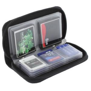 22枚収納 メモリーカードケース 《ブラック》 メモリーカードホルダー SDカード microSDカード マイクロSD CFカード .