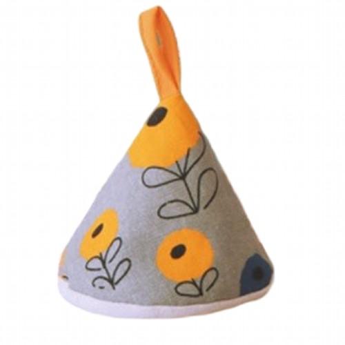 【並行輸入品】三角 鍋掴み 《花柄イエロー》 ストウブ鍋 両手鍋 鍋つかみ 北欧風 おしゃれ かわい...