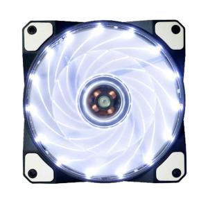 CPUクーラー用 冷却ファン 12cm 《ホワイト》 光る LED ライト 静音 ケースファン  ._