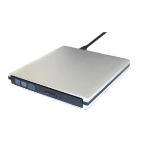 USB3.0対応 ポータブルDVDドライブ 《シルバー》 CD-RW/DVD-RW Windows/Mac両対応 USBケーブル付き ._