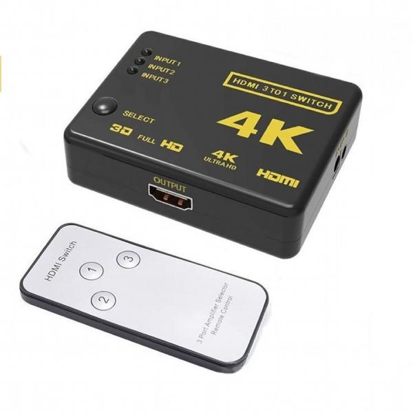 HDMI切替器 3入力1出力 4Kx2K 1080P 3D 自動 手動 切り替え ._