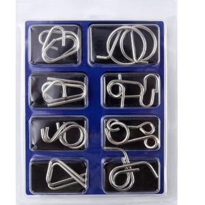 【並行輸入品】ミステリーリング 知恵の輪 8個セット 《青》 パズル チャイニーズリング 知育玩具 ._