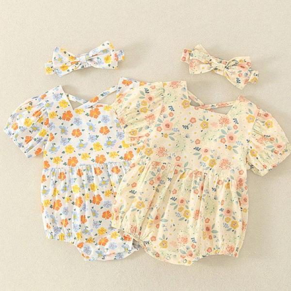 ロンパース 肌着 つなぎ 春夏　新生児 幼児 カバーオール 女の子 ジャンプスーツ　ベビー服 赤ちゃ...