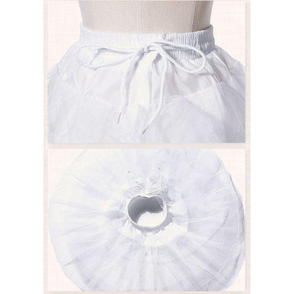 パニエショット三重チュール35cm45cmボリュームスカートゴム入りたっぷりホワイト白レディースドレ...