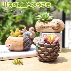 植木鉢 リス りす 母の日 ガーデニングオブジェ...の商品画像