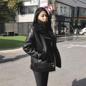 店長おすすめ値下げムートンコートライダースジャケットレディースアウターボアブルゾン裏起毛おしゃれ防寒レザー冬ゆったり