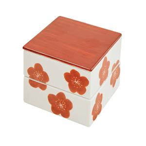 茶道具 菓子器 縁高 縁高重 朱塗り 花鳥 淡々斎好写し 五段 中村