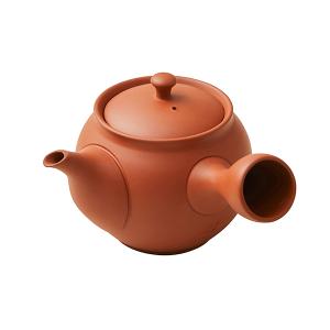 常滑焼 村越風月 本朱泥ロクロ目 木箱入り 急須160ml (陶茶こし)【受注