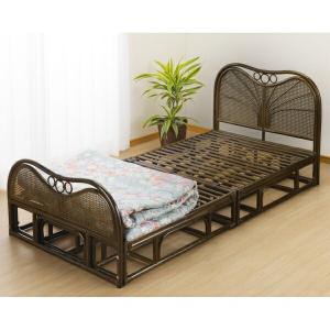 折り畳みベッド ラタンベッド すのこベッド/ Bed 籐すのこベッド (3